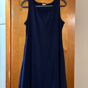 Elegant Navy Blue Sleeveless Dress